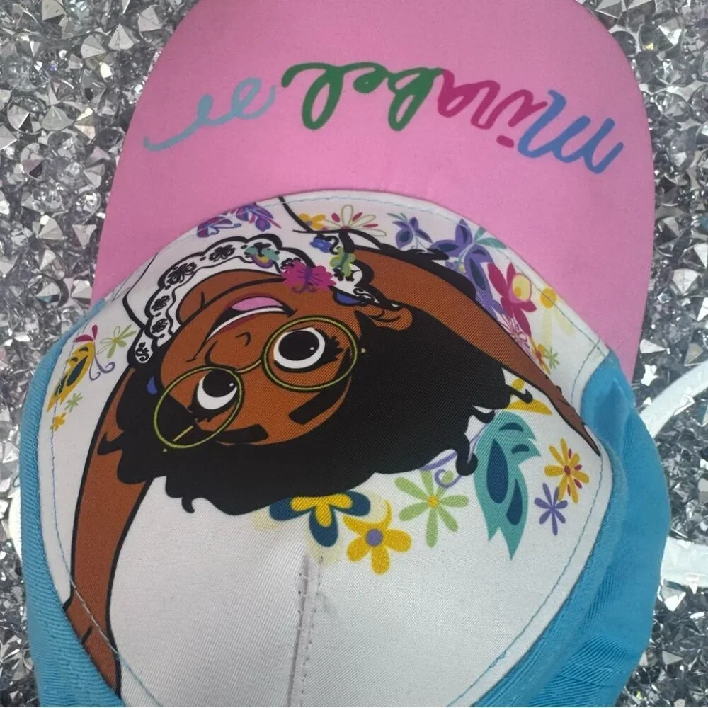 Disney encanto kids hat floral flowers princess Mirabel Cap - Pink and Blue